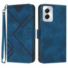 For Motorola Moto G Power 5G 2024 Line Pattern Skin Feel Leather Phone Case(Royal Blue) - 1