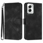 For Motorola Moto G Power 5G 2024 Line Pattern Skin Feel Leather Phone Case(Black) - 1