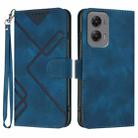 For Motorola Moto G Stylus 5G 2024 Line Pattern Skin Feel Leather Phone Case(Royal Blue) - 1