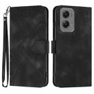 For Motorola Moto G Stylus 5G 2024 Line Pattern Skin Feel Leather Phone Case(Black) - 1