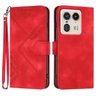 For Motorola Moto X50 Ultra Line Pattern Skin Feel Leather Phone Case(Red) - 1