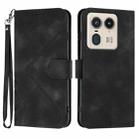 For Motorola Moto X50 Ultra Line Pattern Skin Feel Leather Phone Case(Black) - 1