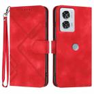 For Motorola Edge 50 Fusion Line Pattern Skin Feel Leather Phone Case(Red) - 1