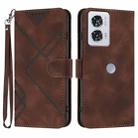 For Motorola Edge 50 Fusion Line Pattern Skin Feel Leather Phone Case(Coffee) - 1