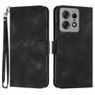 For Motorola Edge 50 Pro Line Pattern Skin Feel Leather Phone Case(Black) - 1