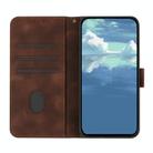 For Motorola Moto G35 Line Pattern Skin Feel Leather Phone Case(Coffee) - 3