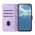 For Motorola Moto G35 Line Pattern Skin Feel Leather Phone Case(Light Purple) - 3