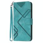 For Motorola Moto G35 Line Pattern Skin Feel Leather Phone Case(Light Blue) - 2