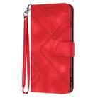 For Motorola Moto G55 Line Pattern Skin Feel Leather Phone Case(Red) - 2