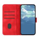 For Motorola Moto G55 Line Pattern Skin Feel Leather Phone Case(Red) - 3