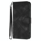 For Motorola Moto G55 Line Pattern Skin Feel Leather Phone Case(Black) - 2