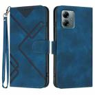 For Motorola Moto G Play 2025 / G Power 2025 Line Pattern Skin Feel Leather Phone Case(Royal Blue) - 1