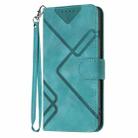 For Motorola Moto G Play 2025 / G Power 2025 Line Pattern Skin Feel Leather Phone Case(Light Blue) - 2