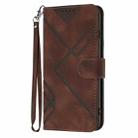For Motorola Moto G 2025 Line Pattern Skin Feel Leather Phone Case(Coffee) - 2
