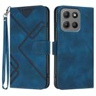 For Motorola Moto G15 Line Pattern Skin Feel Leather Phone Case(Royal Blue) - 1