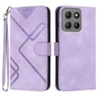 For Motorola Moto G15 Line Pattern Skin Feel Leather Phone Case(Light Purple) - 1