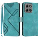 For Motorola Moto G15 Line Pattern Skin Feel Leather Phone Case(Light Blue) - 1