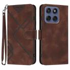 For Motorola Edge 60 Fusion / Edge 5G 2025 Line Pattern Skin Feel Leather Phone Case(Coffee) - 1