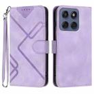 For Motorola Edge 60 Fusion / Edge 5G 2025 Line Pattern Skin Feel Leather Phone Case(Light Purple) - 1