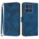 For Motorola Edge 60 Line Pattern Skin Feel Leather Phone Case(Royal Blue) - 1