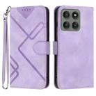 For Motorola Edge 60 Pro Line Pattern Skin Feel Leather Phone Case(Light Purple) - 1