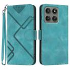 For Motorola Edge 60 Pro Line Pattern Skin Feel Leather Phone Case(Light Blue) - 1