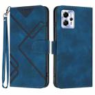 For Motorola Moto G23 Line Pattern Skin Feel Leather Phone Case(Royal Blue) - 1