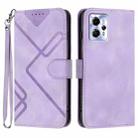 For Motorola Moto G23 Line Pattern Skin Feel Leather Phone Case(Light Purple) - 1