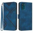 For Motorola Moto G42 Line Pattern Skin Feel Leather Phone Case(Royal Blue) - 1