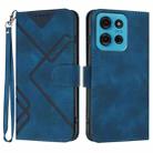 For Motorola Moto G75 5G Line Pattern Skin Feel Leather Phone Case(Royal Blue) - 1