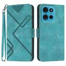 For Motorola Moto G75 5G Line Pattern Skin Feel Leather Phone Case(Light Blue) - 1