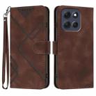 For Motorola Moto G86 5G Line Pattern Skin Feel Leather Phone Case(Coffee) - 1