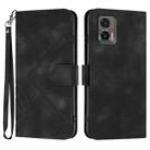 For Motorola Edge 30 Neo Line Pattern Skin Feel Leather Phone Case(Black) - 1