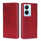 For vivo Y78 Plus 5G Cow Texture Magnetic Leather Phone Case(Red) - 1