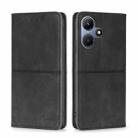 For Infinix Hot 30i 4G Cow Texture Magnetic Leather Phone Case(Black) - 1