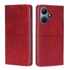 For Infinix Hot 30i 4G Cow Texture Magnetic Leather Phone Case(Red) - 1