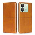 For Infinix Smart 7 HD Cow Texture Magnetic Leather Phone Case(Light Brown) - 1