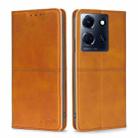 For Infinix Note 30 5G Cow Texture Magnetic Leather Phone Case(Light Brown) - 1