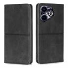 For Infinix Hot 40i Cow Texture Magnetic Leather Phone Case(Black) - 1