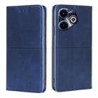 For Infinix Hot 40i Cow Texture Magnetic Leather Phone Case(Blue) - 1