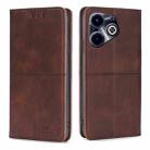 For Infinix Hot 40i Cow Texture Magnetic Leather Phone Case(Dark Brown) - 1