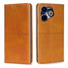 For Infinix Hot 40i Cow Texture Magnetic Leather Phone Case(Light Brown) - 1