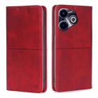 For Infinix Hot 40i Cow Texture Magnetic Leather Phone Case(Red) - 1