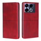 For Infinix Note 40 4G Cow Texture Magnetic Leather Phone Case(Red) - 1