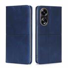 For OPPO A1 5G Cow Texture Magnetic Leather Phone Case(Blue) - 1