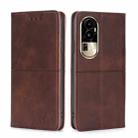 For OPPO Reno10 Pro 5G Cow Texture Magnetic Leather Phone Case(Dark Brown) - 1