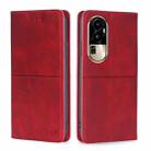 For OPPO Reno10 Pro 5G Cow Texture Magnetic Leather Phone Case(Red) - 1