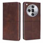 For OPPO Find X7 Ultra 5G Cow Texture Magnetic Leather Phone Case(Dark Brown) - 1