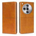 For OPPO Find X7 Ultra 5G Cow Texture Magnetic Leather Phone Case(Light Brown) - 1