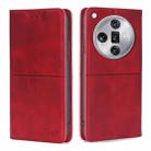 For OPPO Find X7 Ultra 5G Cow Texture Magnetic Leather Phone Case(Red) - 1